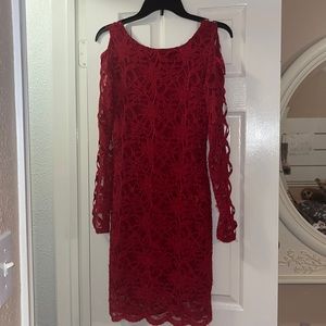 Red midi dress